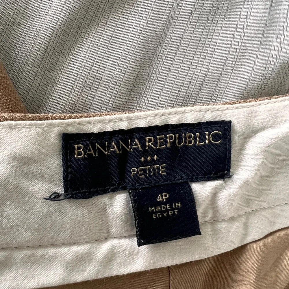 banana republic tan mid rise petite trousers - Picture 4 of 4